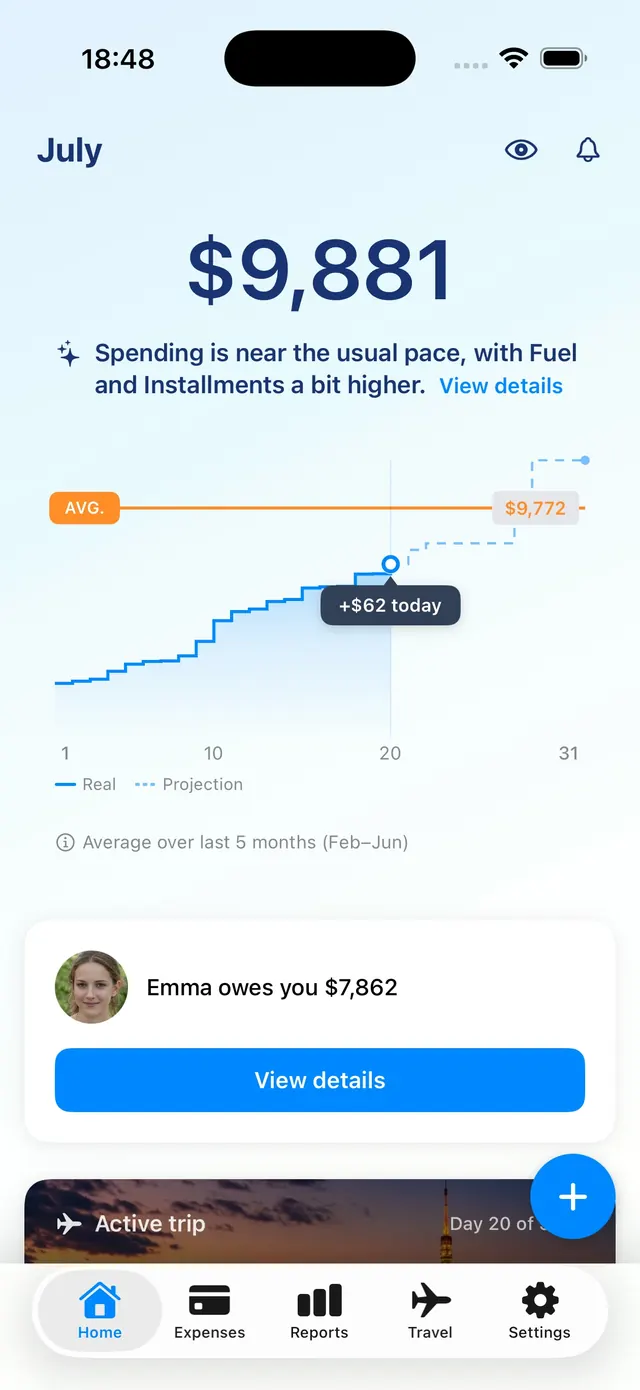 Real Couplesplit dashboard screenshot