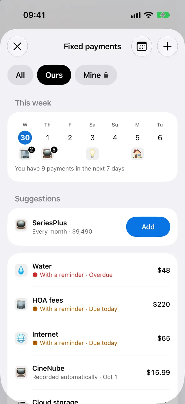 Fixed payments: this week’s calendar, a suggested repeating charge and the due dates